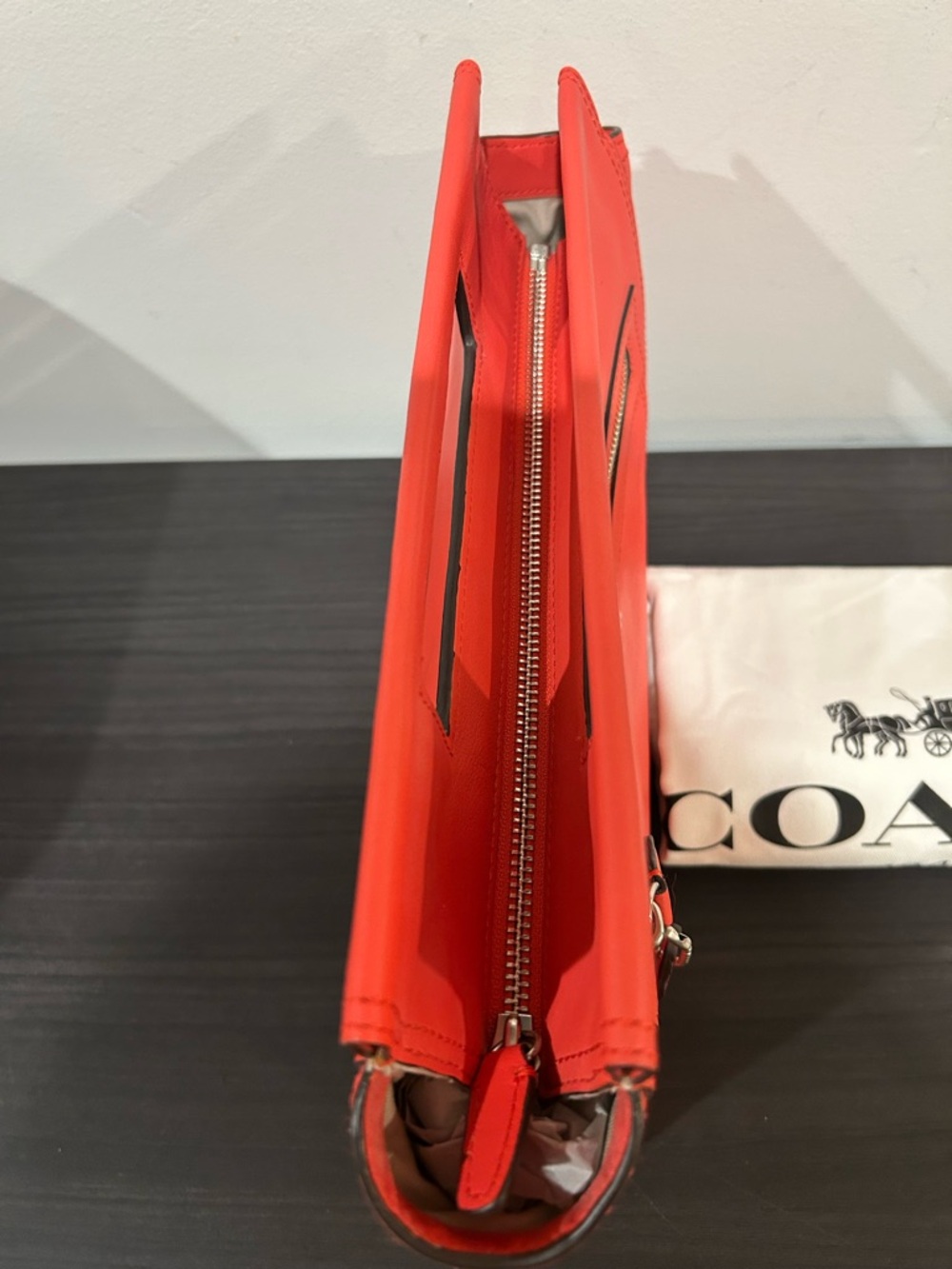 Coach Legacy Leather Red Basket Bag with Dust Bag EUC - Picture 9 of 9